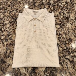 Peter Millar Summer Comfort Polo Shirt Size XL Golf Word Search AOP Olde Florida